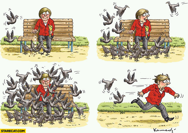 angela-merkel-feeding-pigeons-too-many-running-away